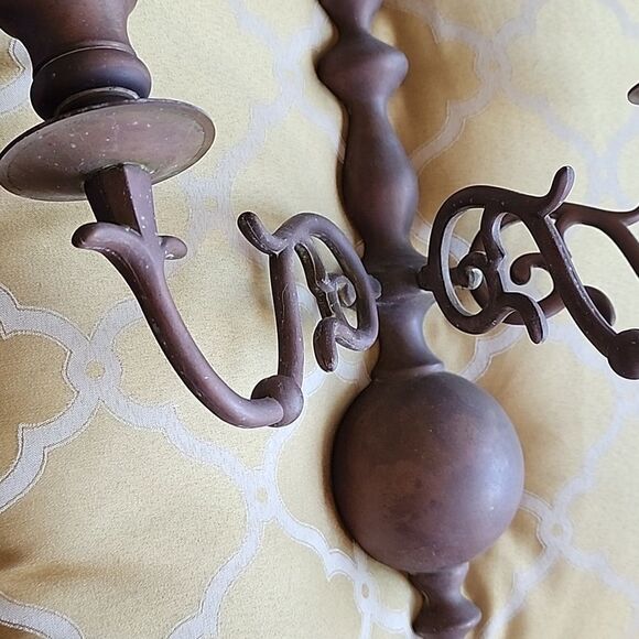 Vintage West Virginia Metal Crafters 3 Arm Sconce - Picture 9 of 13